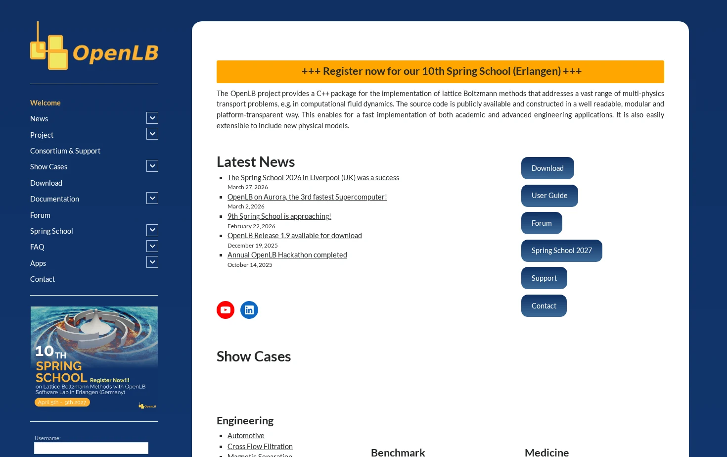 OpenLB - Open source lattice Boltzmann code 页面快照